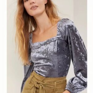 Anthropologie Jessima Velvet Blouse NWT SIZE XL
